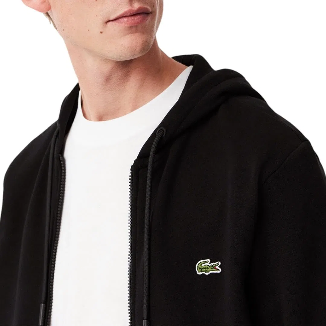 Мужская классическая толстовка Lacoste с капюшоном и застежкой-молнией — фото 2