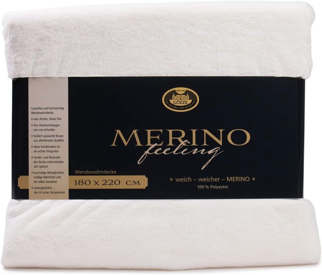 

Двустороннее одеяло Gözze Merino 180 x 220 см кремово-белый