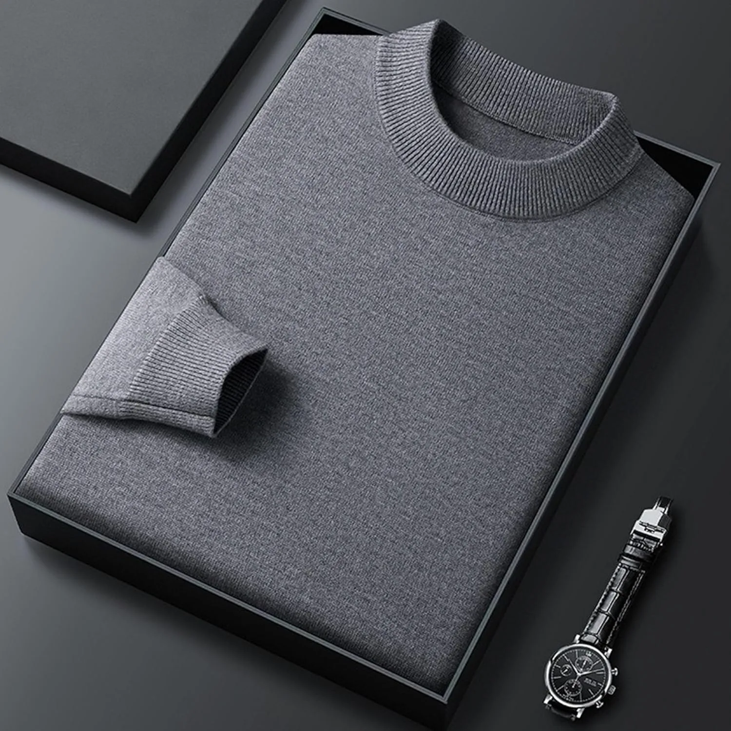 Мужской свитер Mock Slim Fit с длинными рукавами — фото 3