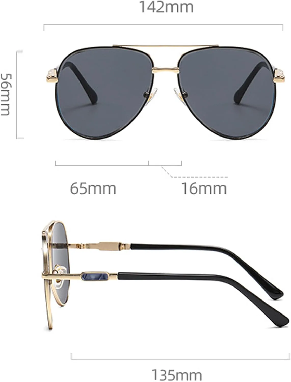 

Солнцезащитные очки Bullabulling в стиле ретро-пилот для женщин и мужчин, классические модные очки для вождения, дизайнерская металлическая оправа, Black