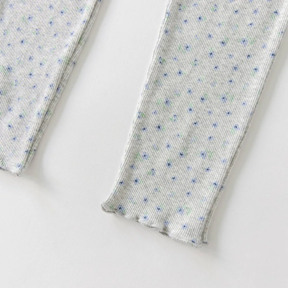 Леггинсы Mellow в рубчик Branshes, 92: Gray_Small Floral Pattern — фото 4