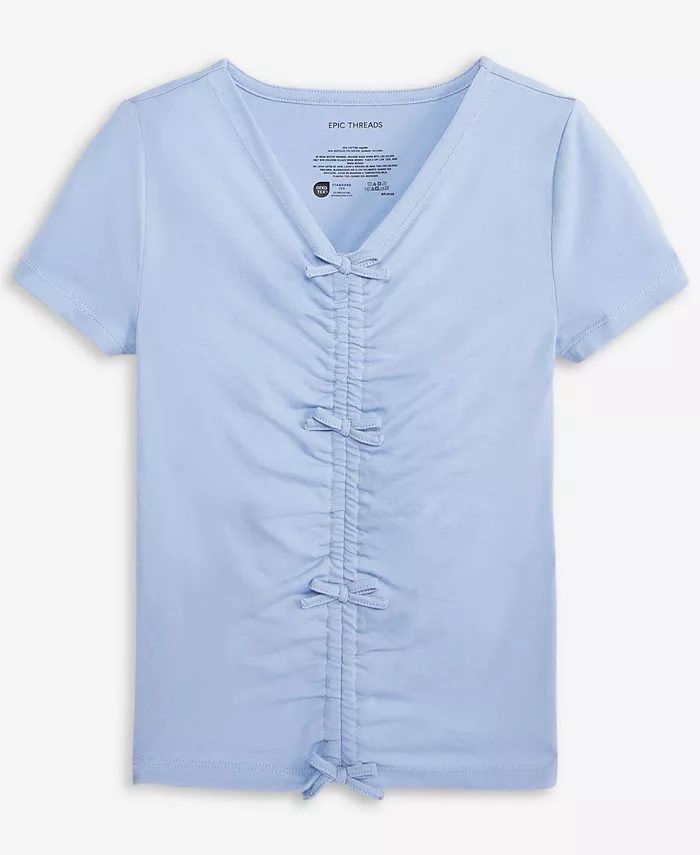 

Топ с бантом для девочек Little & Big Girls Solid Bow Top Epic Threads, синий