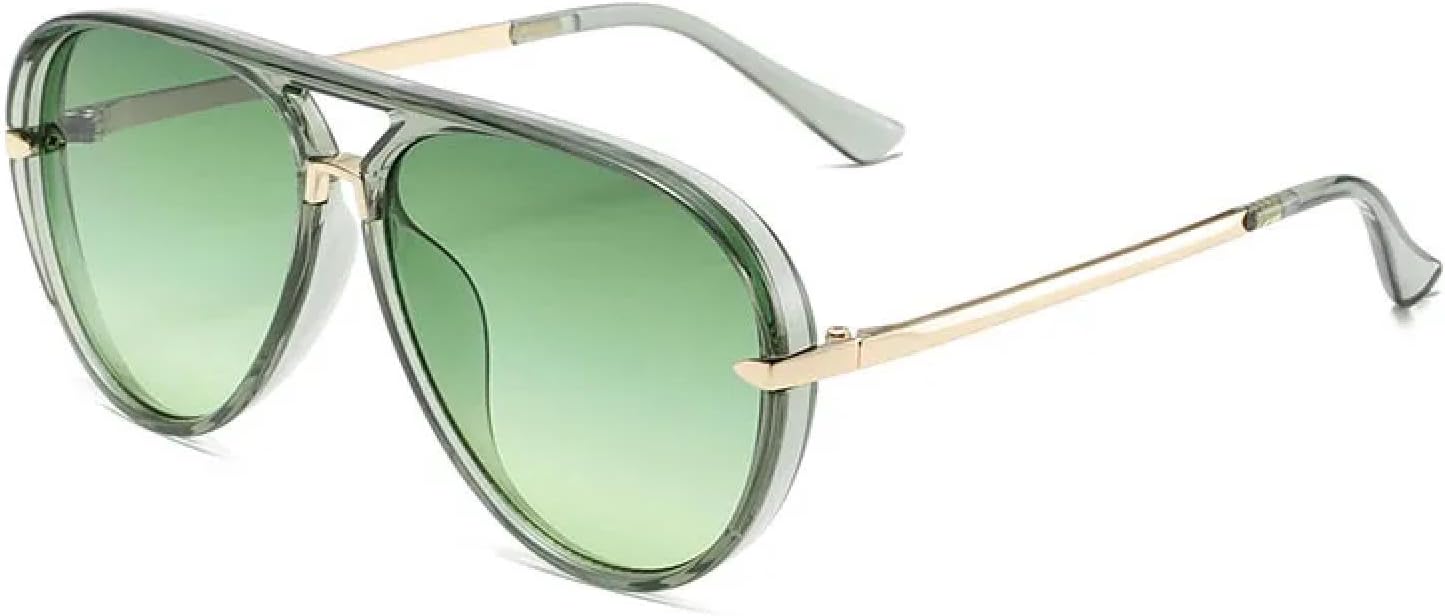 

Модные ретро-очки для женщин, стильные солнцезащитные очки большого размера в винтажном стиле из металла, очки для вождения с защитой от УФ-излучения TVTBBVV, Green Green