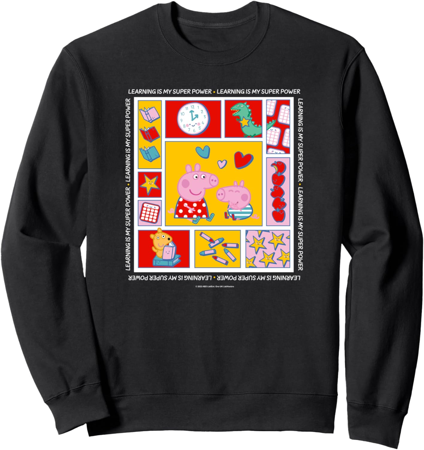 

Толстовка с надписью «Свинка Пеппа и Джордж: Учеба - моя суперсила», черная Peppa Pig