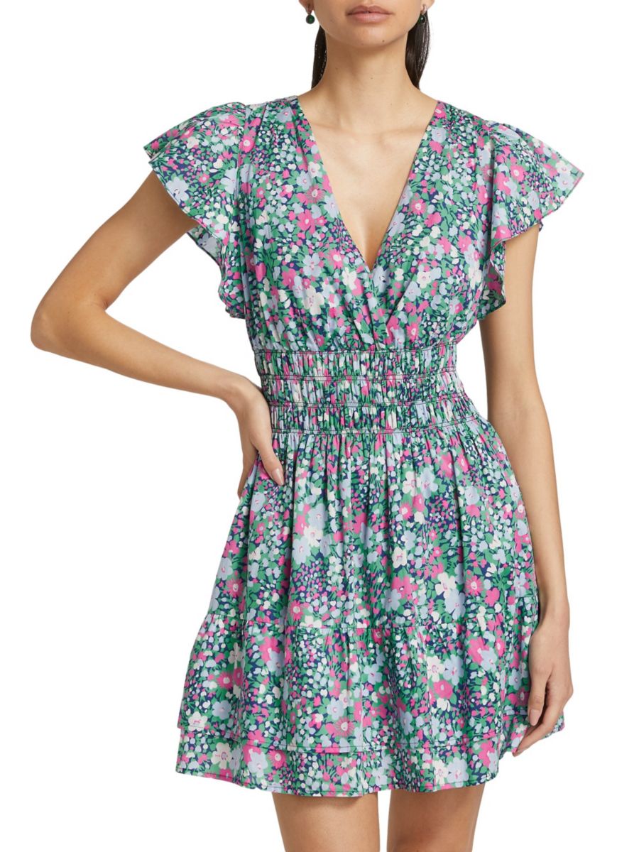 

Мини-платье Kimora с цветочным принтом из хлопка Rails, цвет Navy Leilani Floral