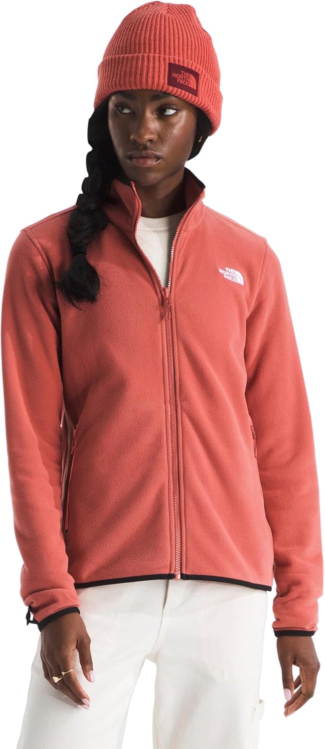 

THE NORTH FACE Женская куртка Glacier Fleece (стандарт и плюс сайз) с застежкой-молнией, ручными карманами и эластичными манжетами, воротником и низом, Mars Dust