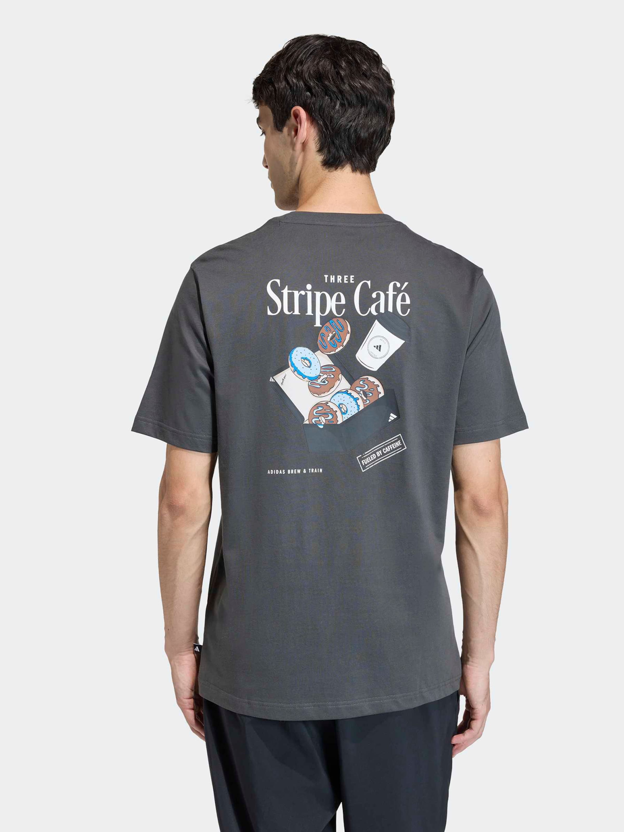 Adidas Sportswear Футболка Performance 'Coffee Cafe Donut Box' в цвете Anthracite — фото 3