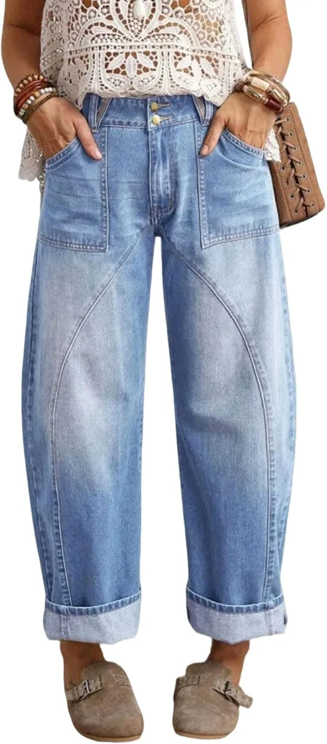 

Женские джинсы baggy barrel mid rise wide leg y2k cropped loveimgs