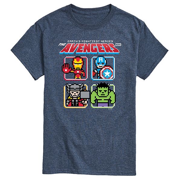 

Футболка с 8-битным принтом Marvel's Avengers Marvel, Heather Blue