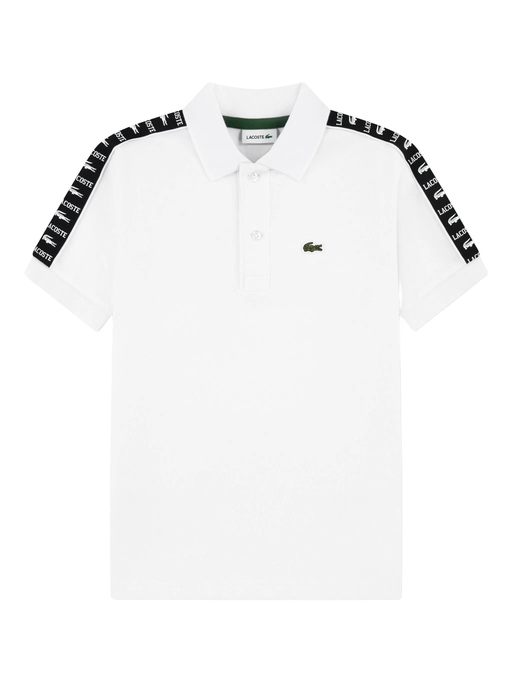 

Рубашка поло с логотипом и лентой Lacoste Kids, белый