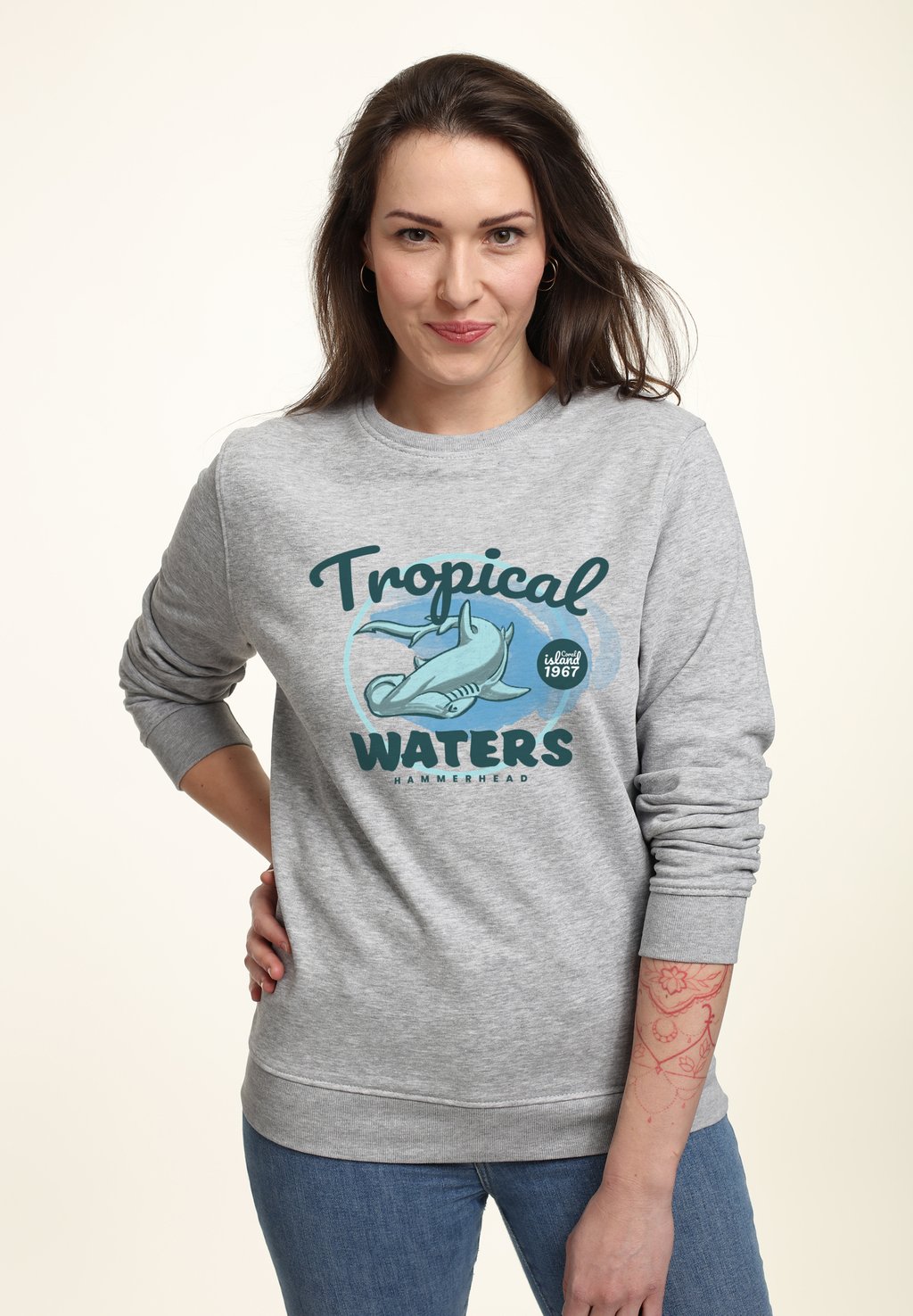 

Толстовка MATT KEELING TROPICAL WATERS Henry Tiger, цвет Heather Grey