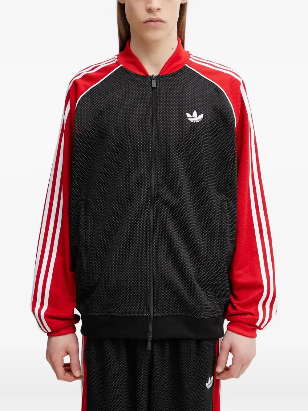 Толстовка SST на молнии с полосками и логотипом Adidas, черный