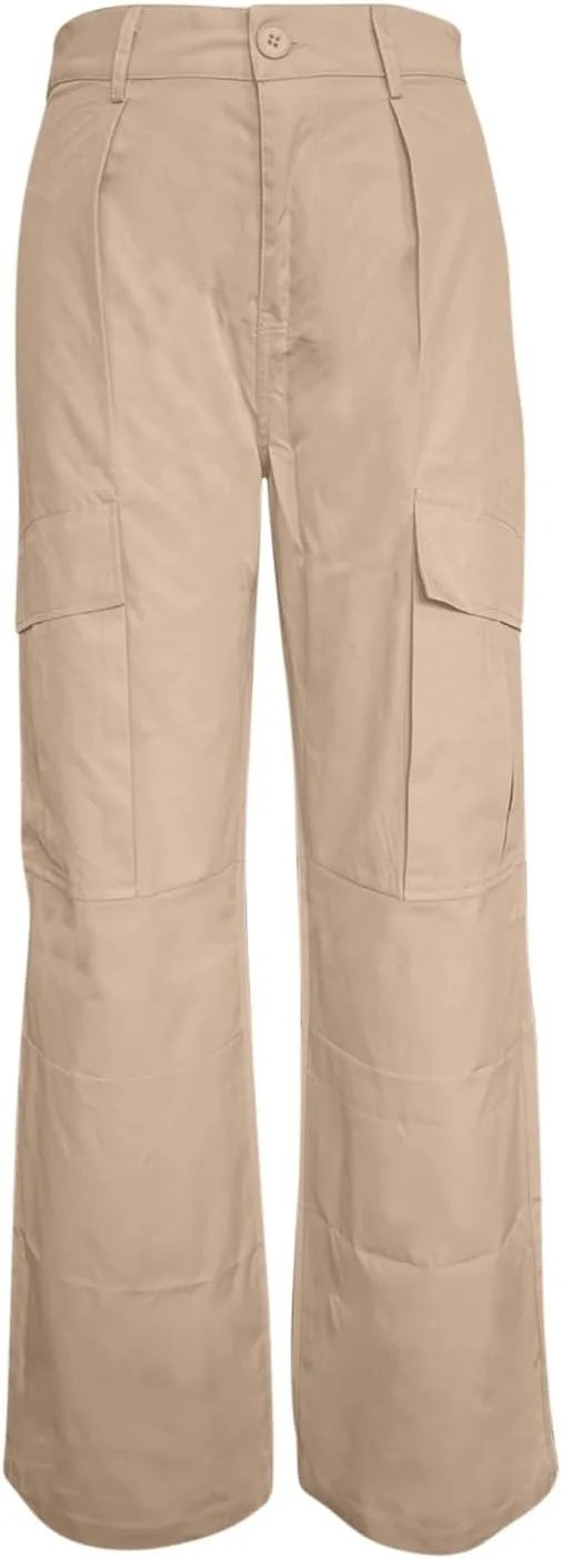Parachute Pants женские карго штаны с высокой талией и широкими штанинами, мешковатые джоггеры на шнурке, подростковые, Y2K стритвир Generic, бежевый — фото 3