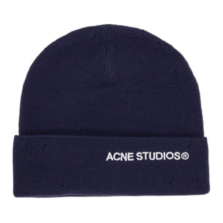 

Шерстяная шапка-бини женская морской синий Acne Studios