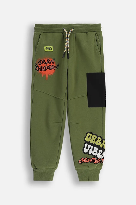 

Детские хлопковые спортивные штаны Coccodrillo, зеленый