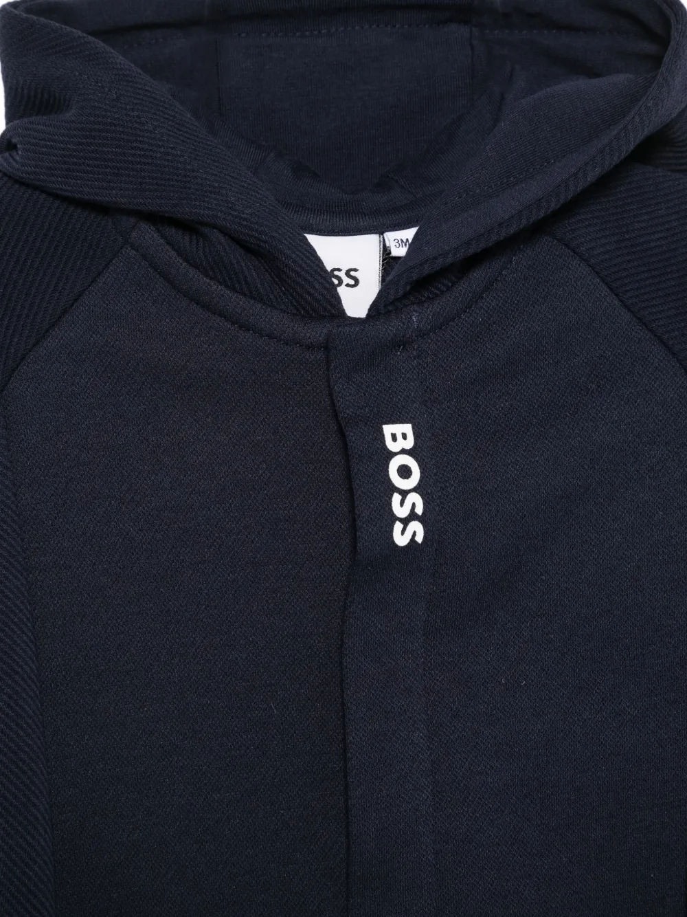Комбинезон в рубчик с капюшоном Boss Kidswear, синий — фото 3