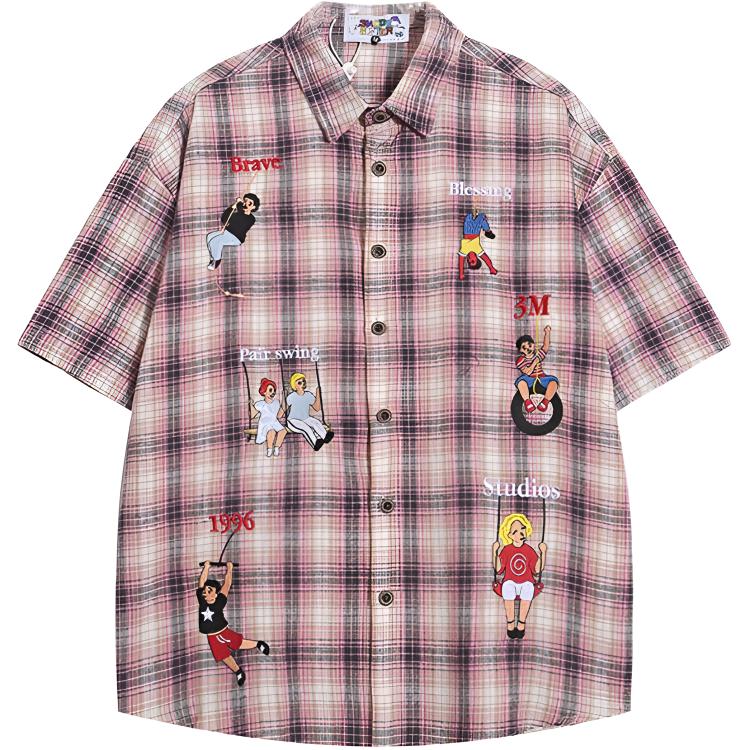 

Рубашка Unisex Lapel Moderate ZIAREL, розовый