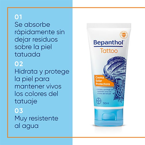 Солнцезащитный крем для татуированной кожи BEPANTHOL Crema Tattoo SPF50, 50 мл — фото 3