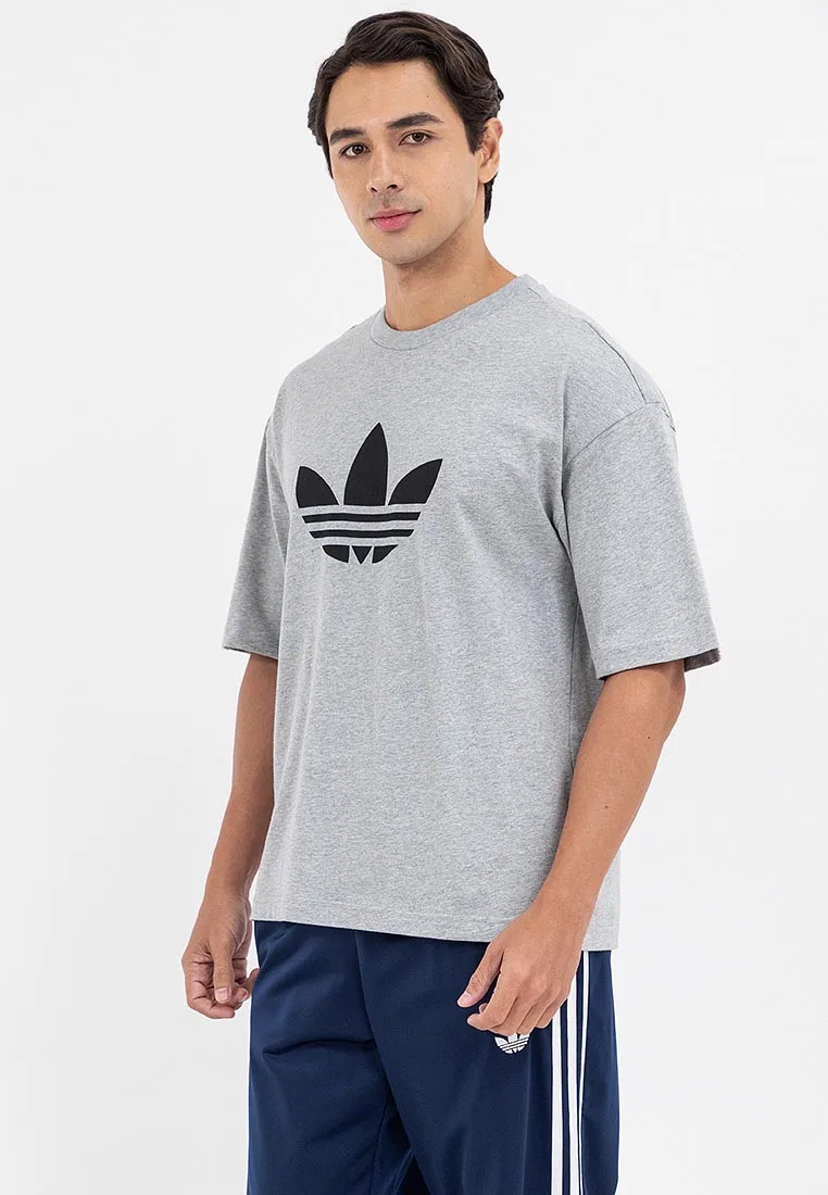 Футболка, с логотипом, Adicolor Trefoil, Adidas, черный/серый — фото 2