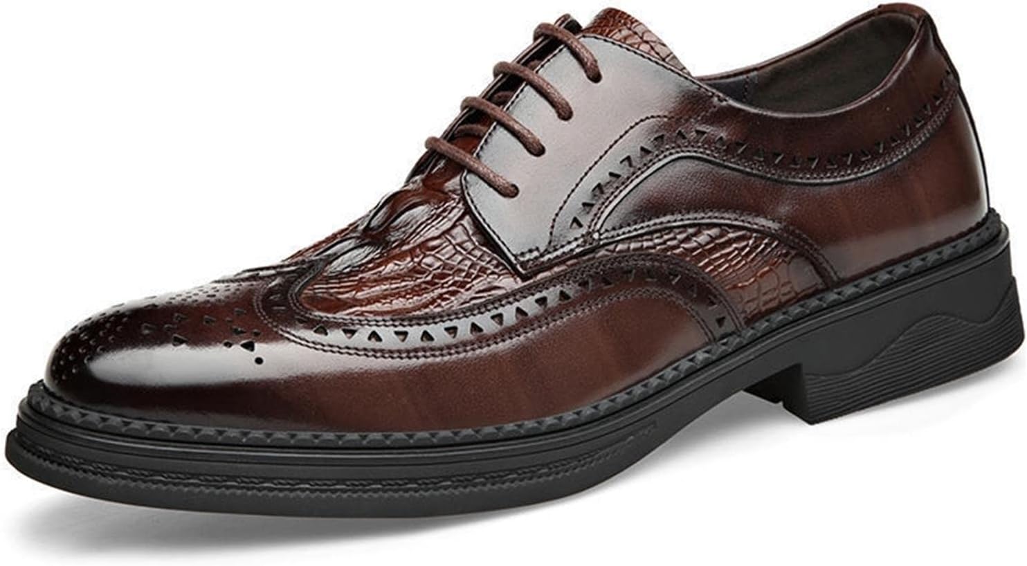 

Мужские кожаные оксфорды PPXID на шнуровке, формальные туфли с вырезным брогированием, деловые туфли, туфли для смокинга и свадьбы, коричневый