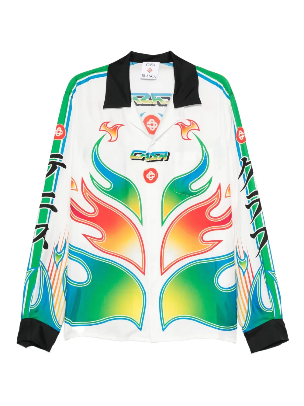 

Рубашка с принтом "пламя" Casablanca, белый