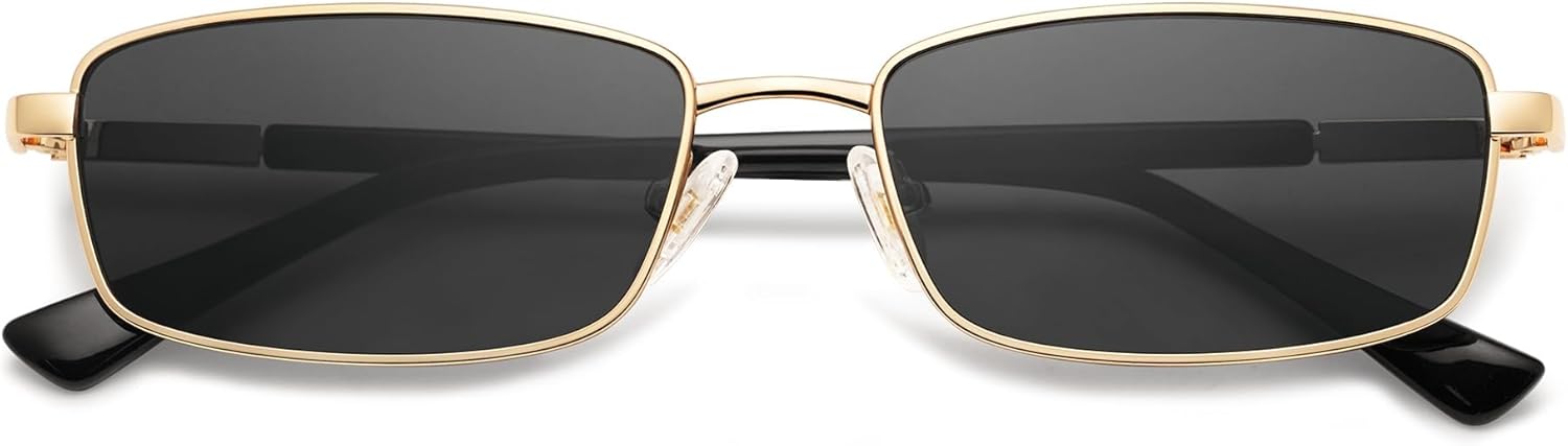 

Ретро-солнцезащитные очки в форме прямоугольника, модель Y2k, для женщин и мужчин, маленькие, в стиле 80-х и 90-х, с защитой от ультрафиолета UV400, модель AP3690 Appassal, C1 Gold/Grey