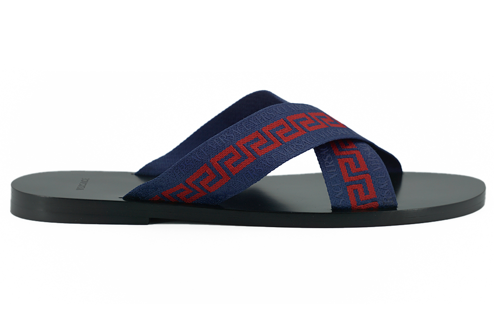 

Ослепительные синие мужские сандалии Versace Flat