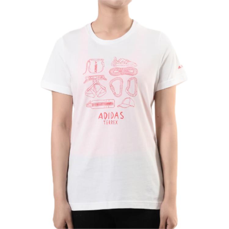 

Adidas Обычная футболка женская белая, Белый, Adidas Обычная футболка женская белая