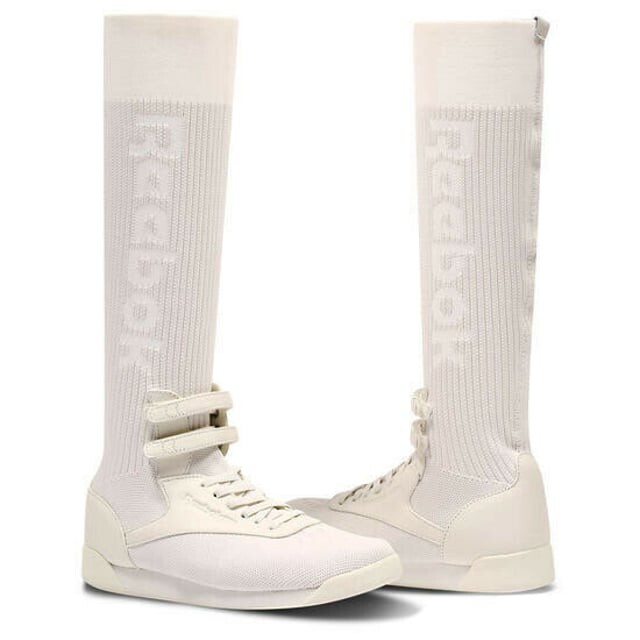 Классические женские кроссовки Freestyle Hi Ultraknit на туфлях белого цвета BS8666 Reebok, бежевый — фото 2