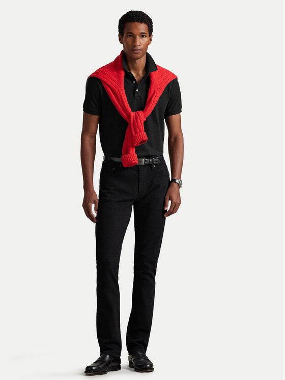 Поло custom slim fit 710941439040 Polo Ralph Lauren, черный — фото 2