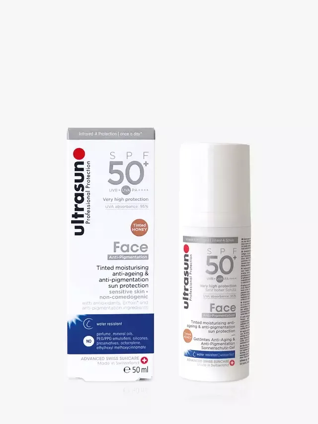 Солнцезащитный крем для лица против старения и пигментации SPF 50+, для чувствительной кожи, 50 мл Ultrasun