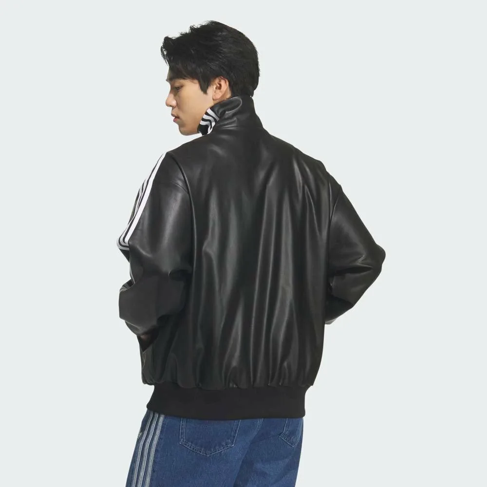 Спортивная куртка Adidas из искусственной кожи 3S, цвет Black — фото 4