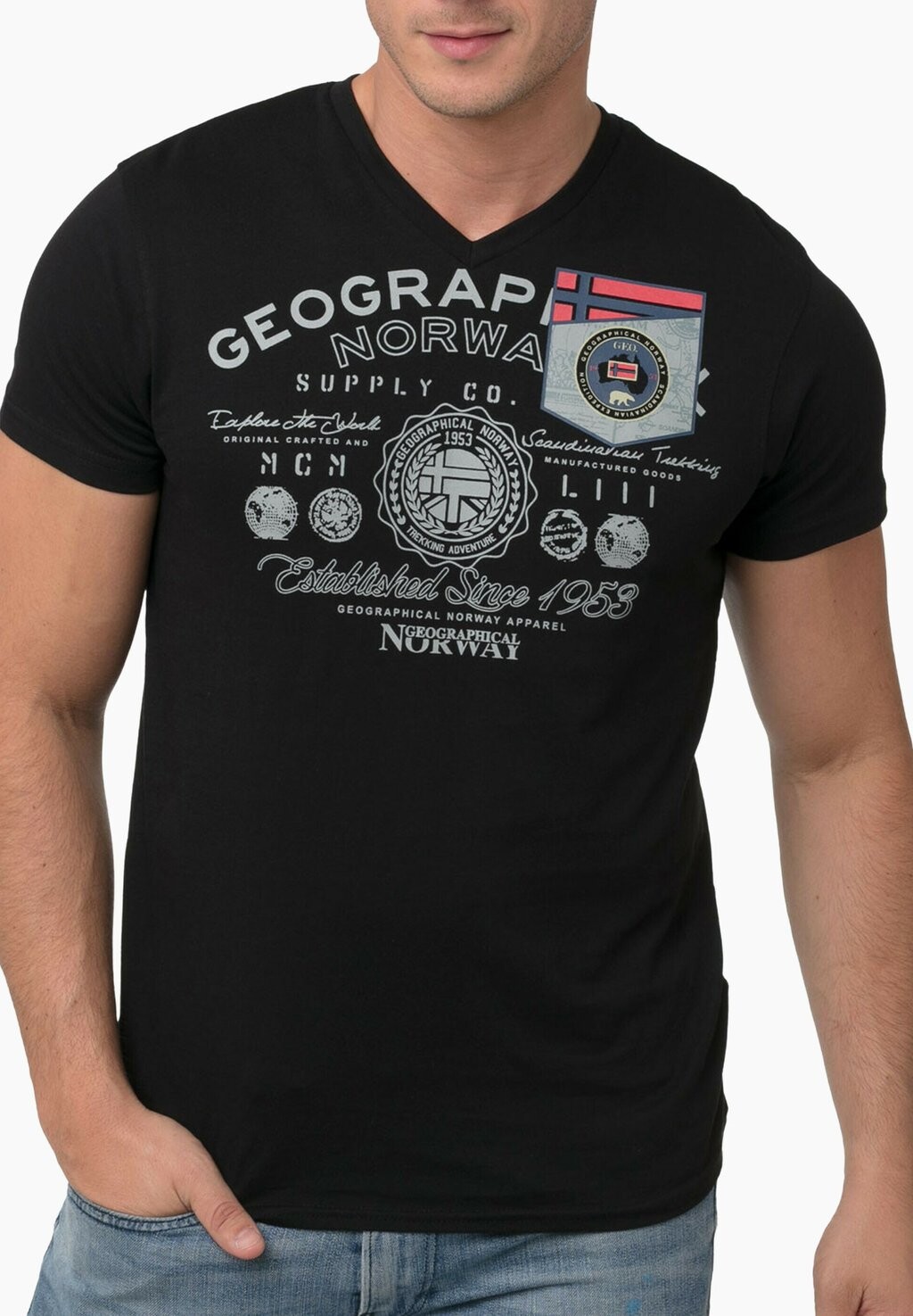 

Футболка с принтом Graphical Geo Norway, черный