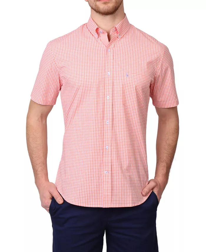 

Мужская рубашка с коротким рукавом Signature Gingham Tailorbyrd, оранжевый