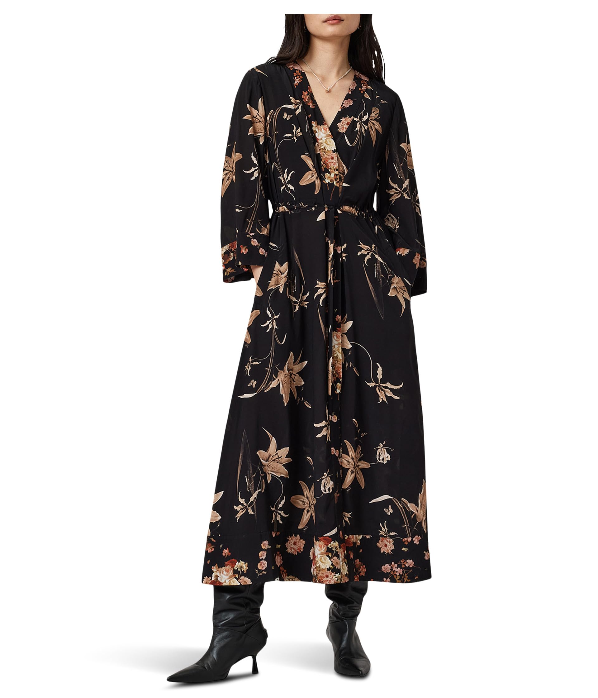 

Платье AllSaints Diana Dress, цвет Petra Sepia Brown