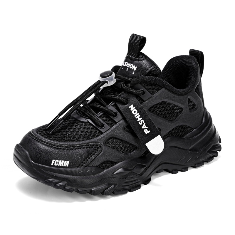 

Детские повседневные кроссовки средней высоты с амортизацией и износостойкостью FCMM, черный