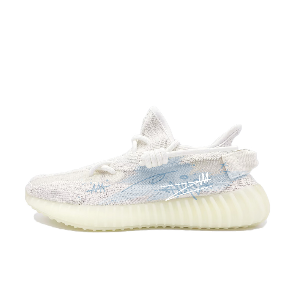 

Adidas Originals Yeezy Boost 350 V2 Blue Mist Love Letter устойчивые к истиранию низкие кеды унисекс синие, цвет Blue