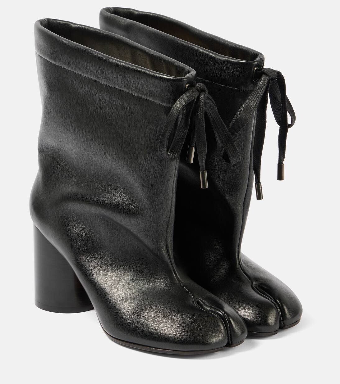 Ботильоны Tabi из кожи с завязками на талии Maison Margiela, черный