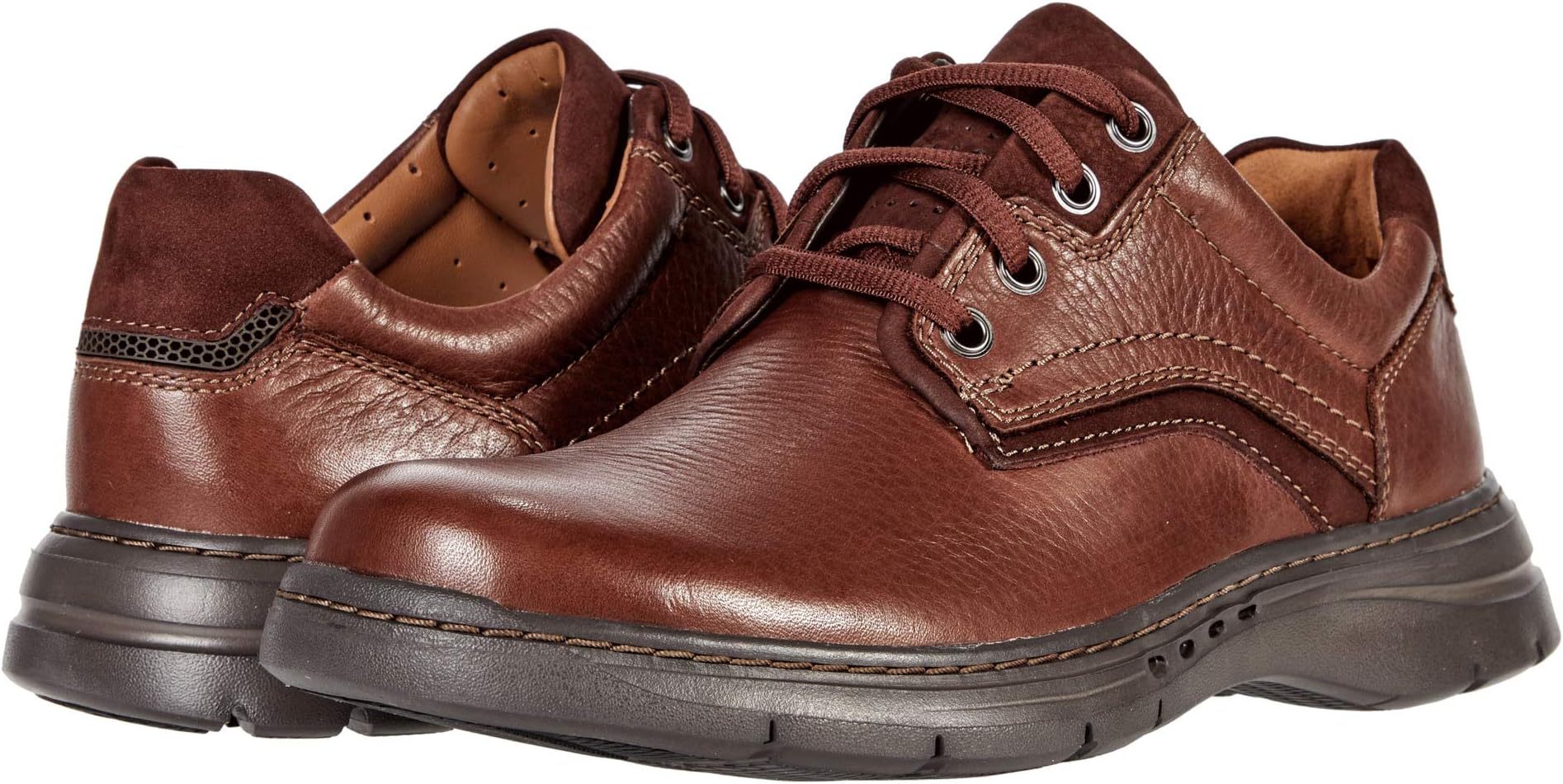 

Оксфорды Un Brawley Pace Clarks, цвет Mahogany Tumbled Leather