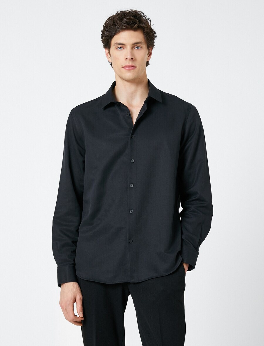 

Повседневная рубашка Koton Regular fit Button Up Shirt, черный