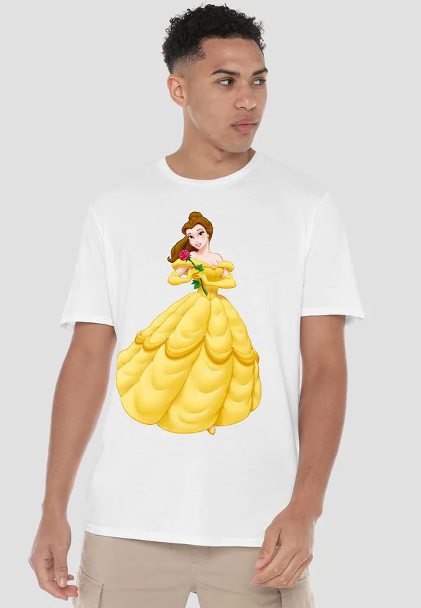

Футболка с принтом белль и роуз из мультфильма «красавица и чудовище». Disney, White