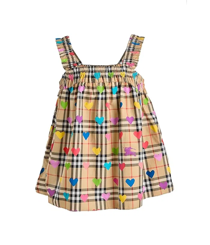 Платье с сердечками Gabi Heart Check Shirt Burberry Kids, Black