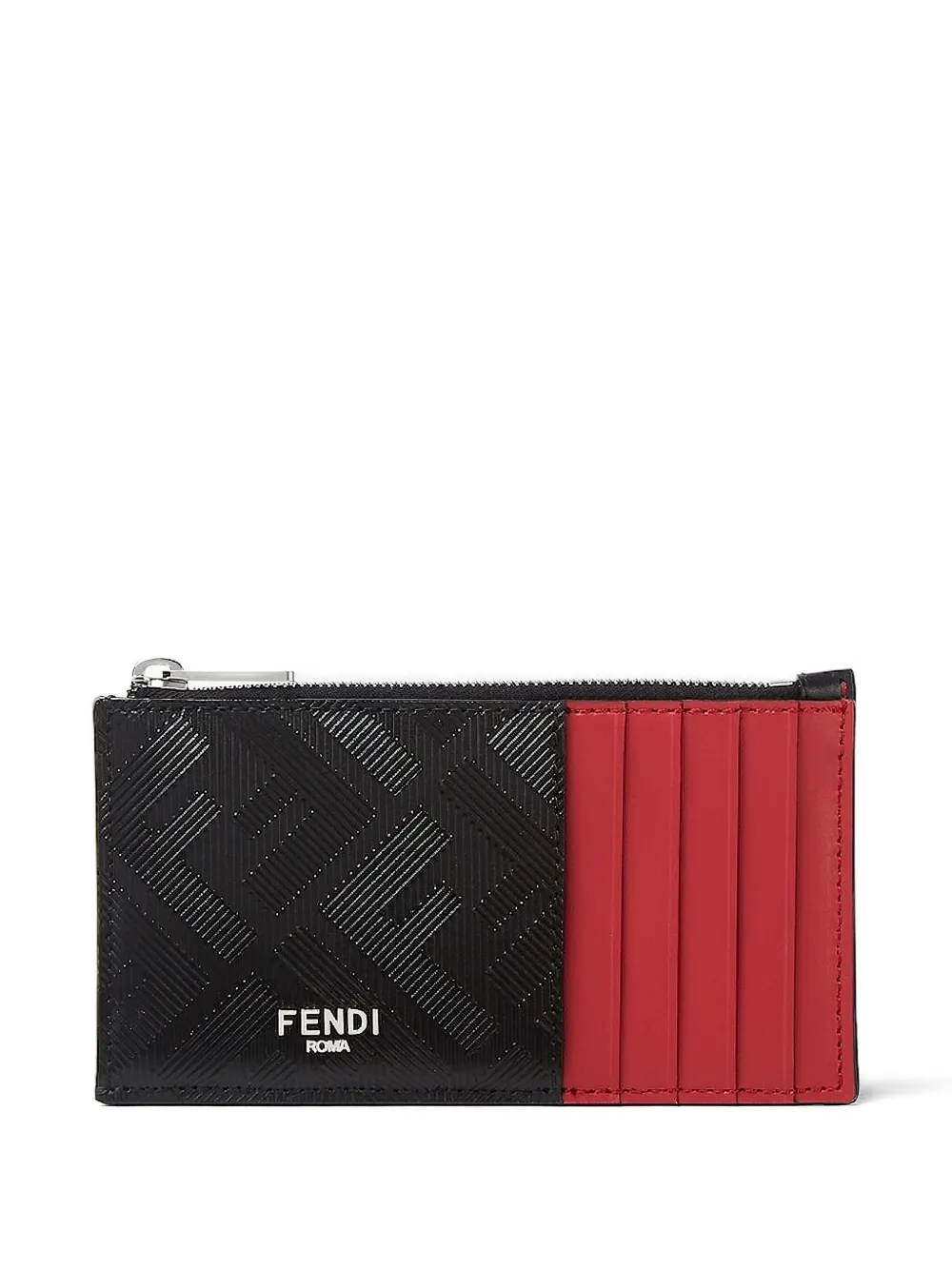 Кардхолдер на молнии с узором FF Fendi, черный — фото 2