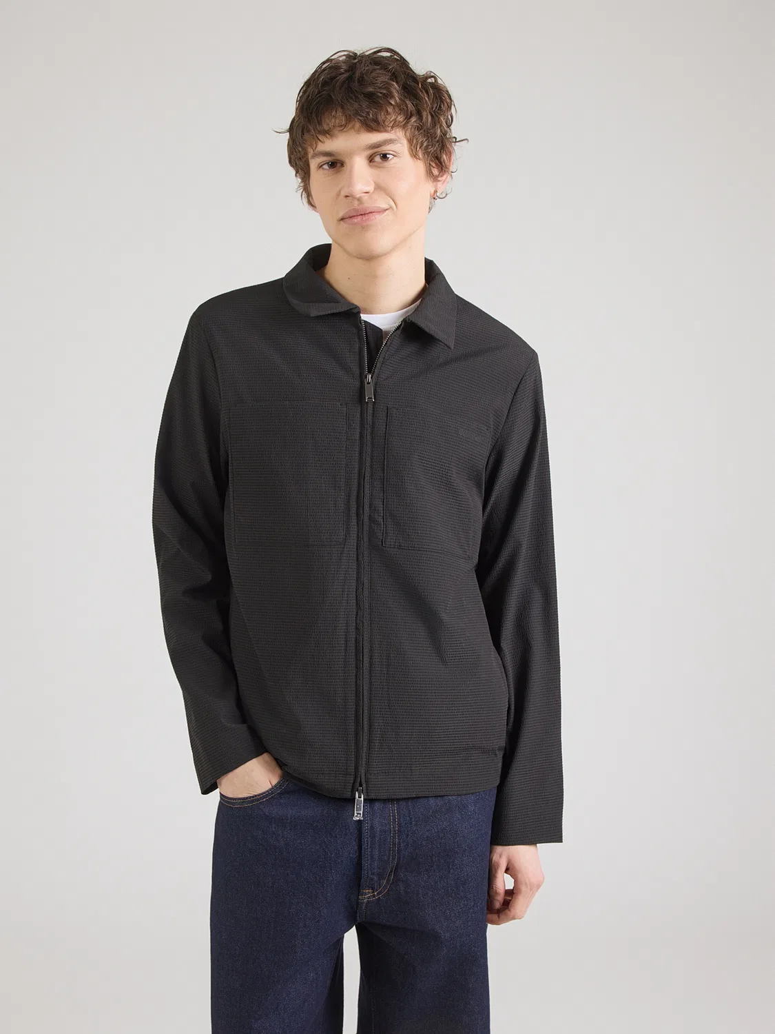 Куртка Calvin Klein Between-Season Jacket Seersucker черного цвета — фото 2