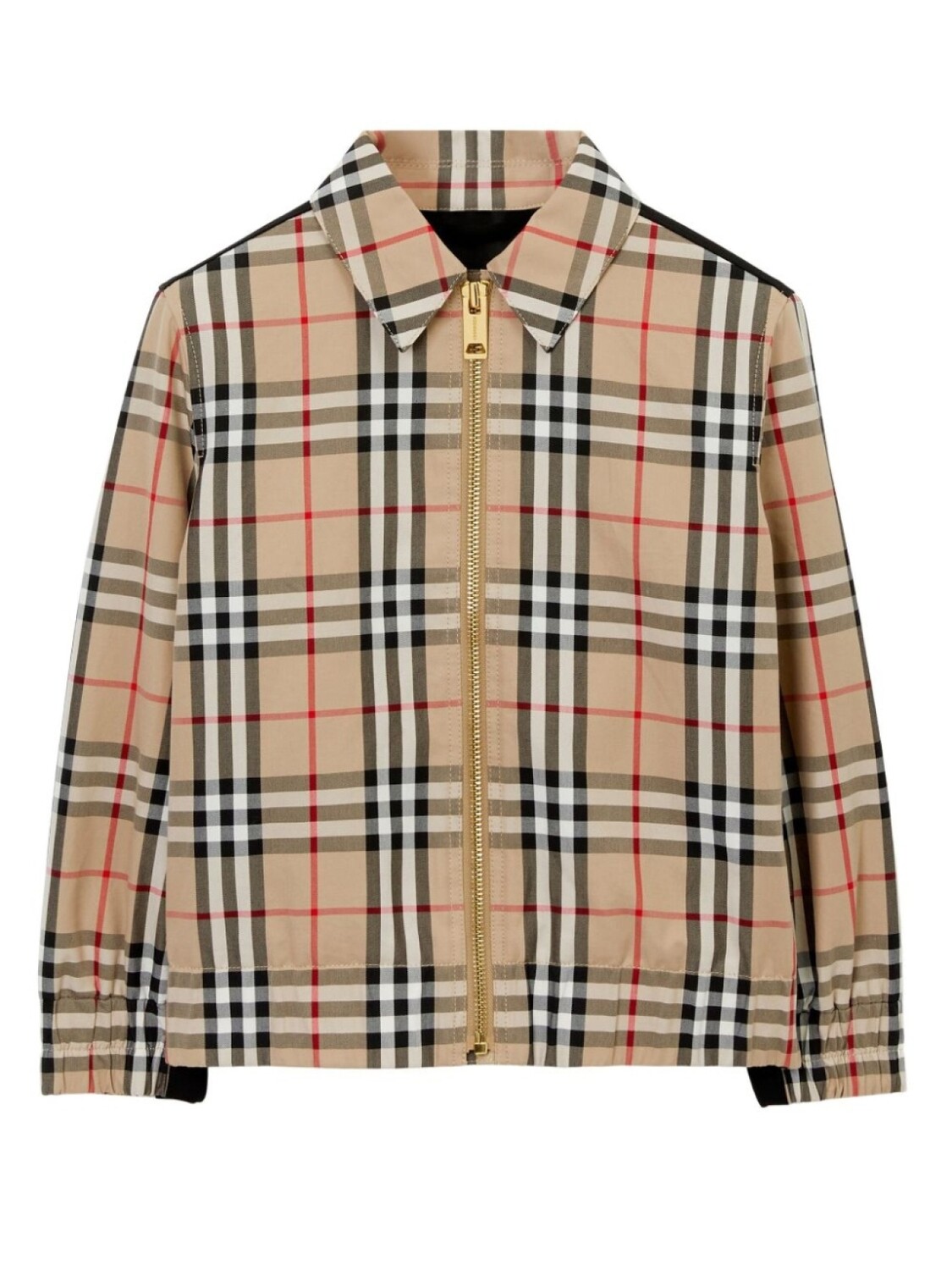 

Burberry Kids клетчатая куртка на молнии, нейтральный цвет