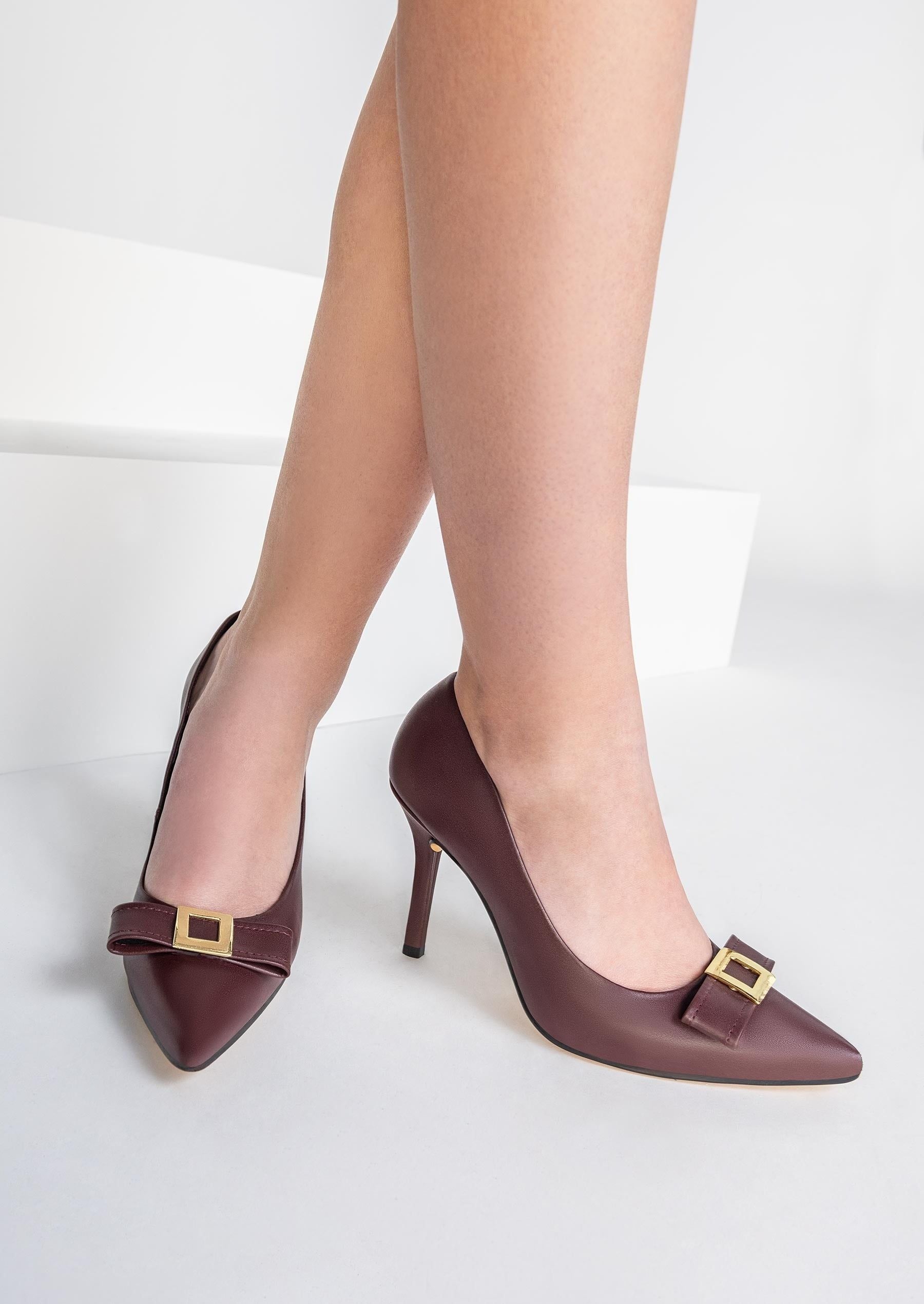 Туфли-лодочки Andrea Fashion Bow Stiletto, цвет burgundy — фото 2