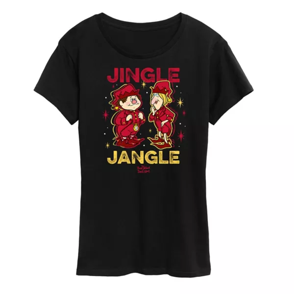 

Женская футболка с принтом "Год без Санты" Jingle Jangle Licensed Character, черный