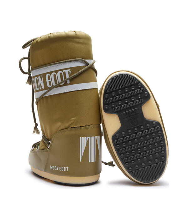 Зимние ботинки женские Moon Boot mb icon из нейлона, хаки — фото 4