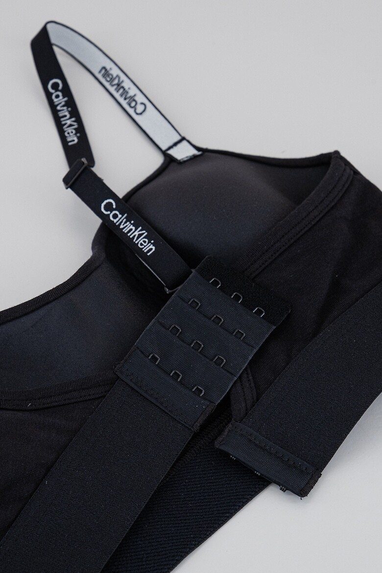 Бюстгальтер с логотипом и регулируемыми бретелями Calvin Klein, черный — фото 3