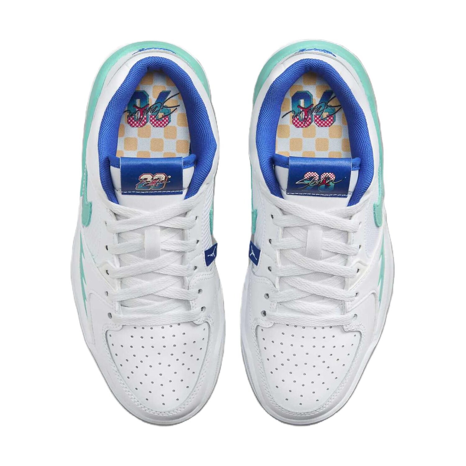 Кроссовки Stadium 90 Kids GS Low-top Белый / Изумрудно-зеленый / Оранжево-красный / Королевский зеленый Jordan, красный — фото 4